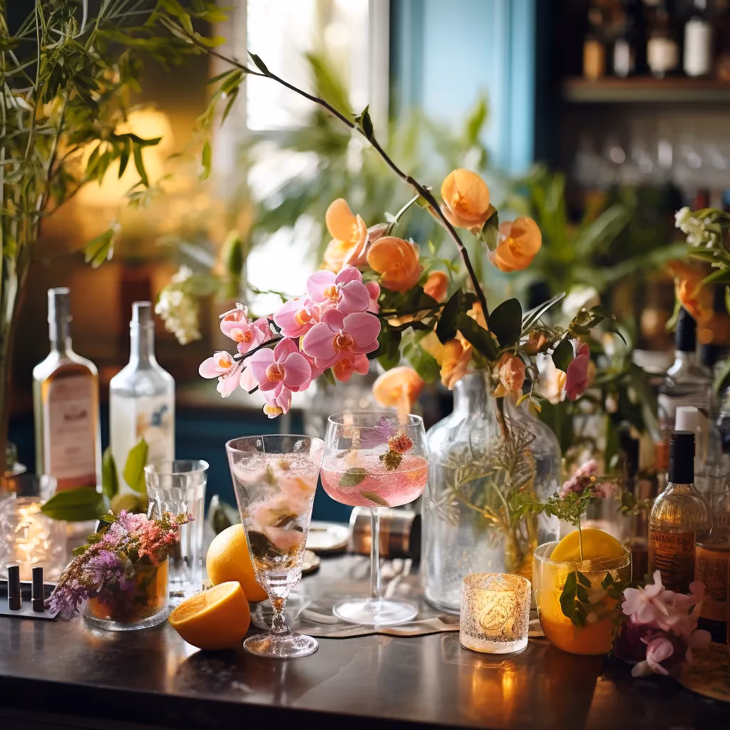 Wedding Flower Arrangements for Bar