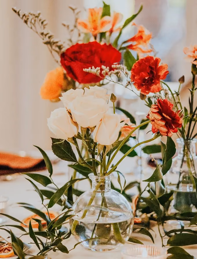 Poppy Flowers : Country Rustic wedding centerpiece flower arrangements
