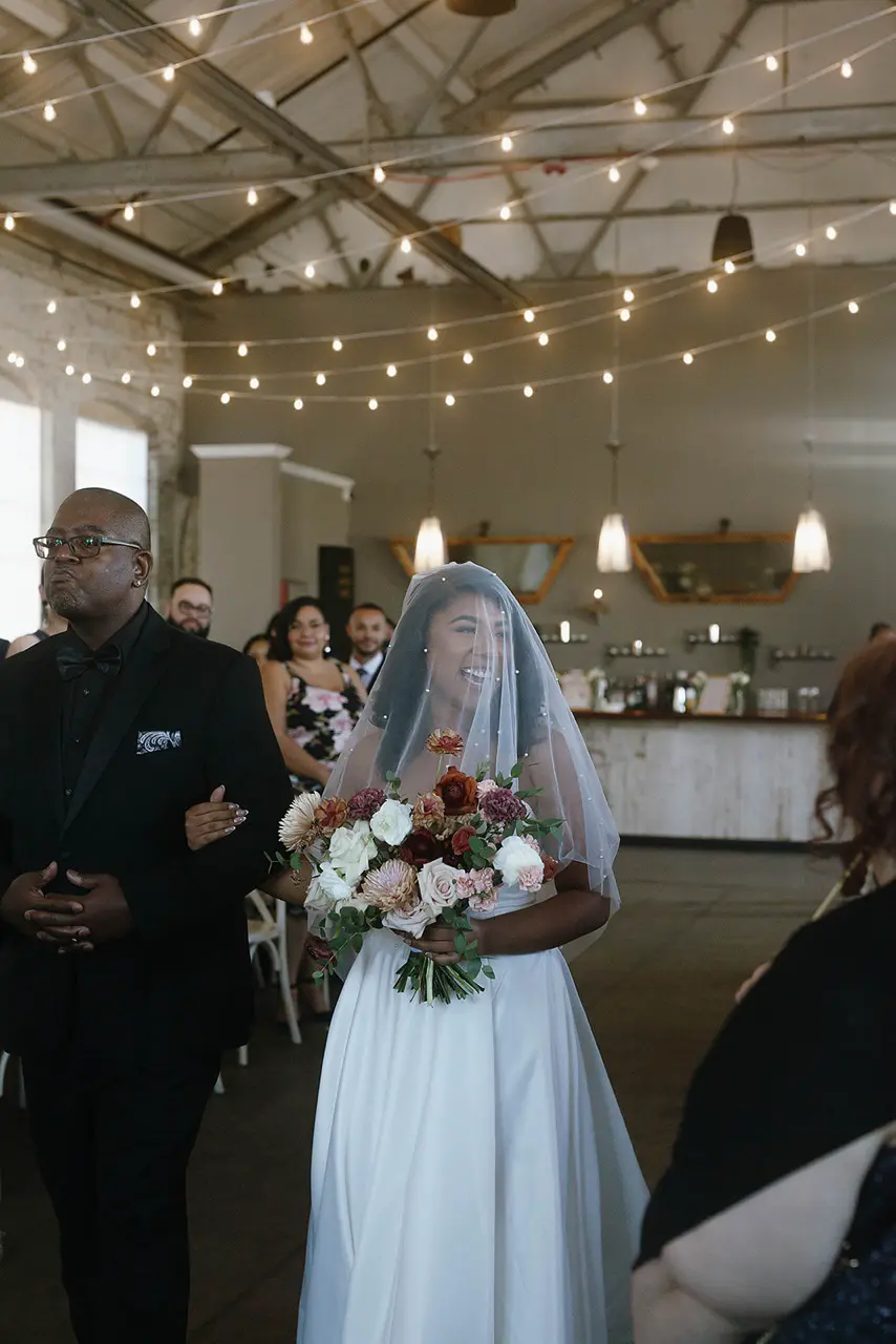 Real Poppy wedding — Kayla + Giovanni at The Arsenal