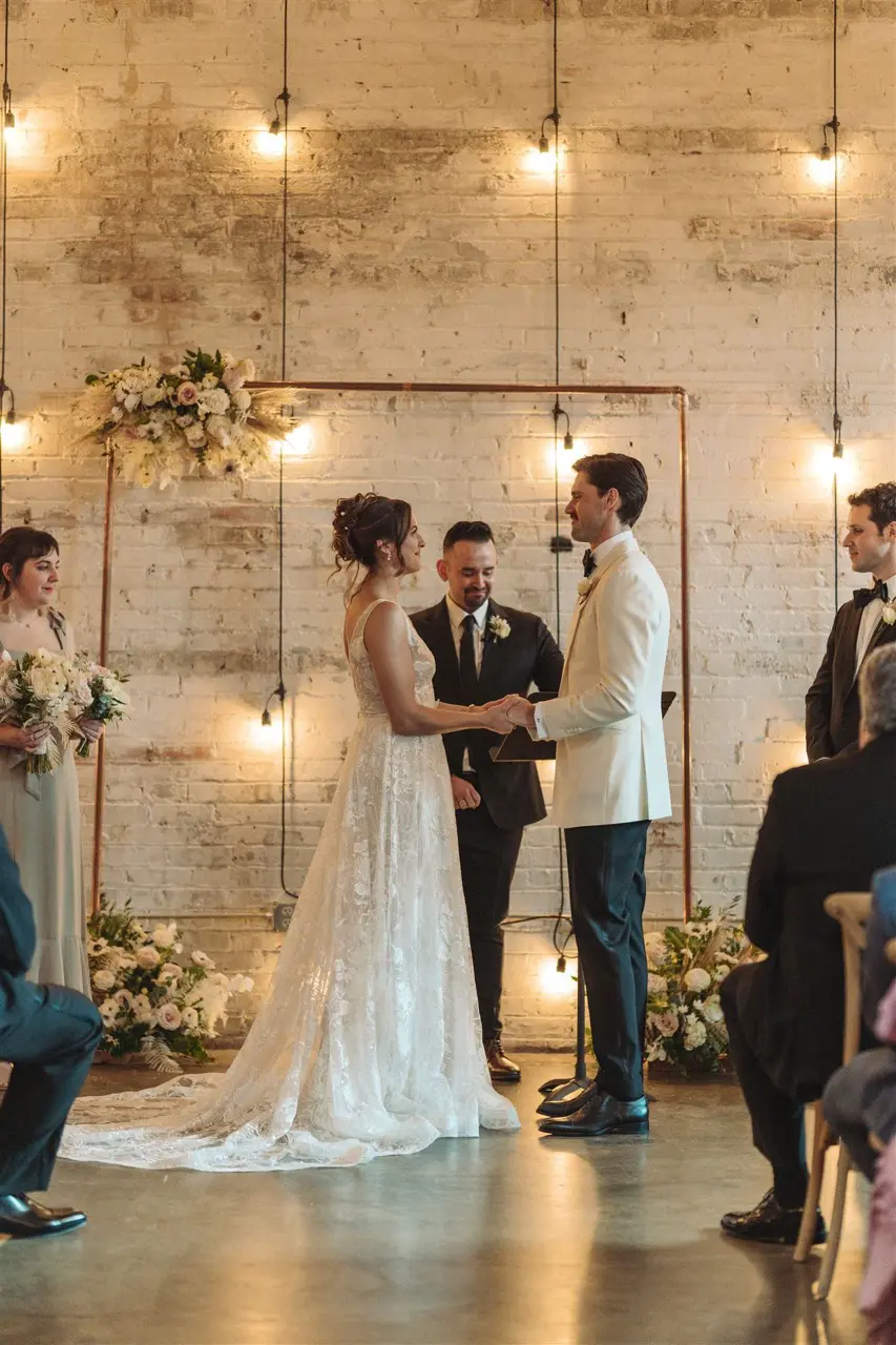 Real Poppy wedding — Annie + Austen at Brake & Clutch Warehouse