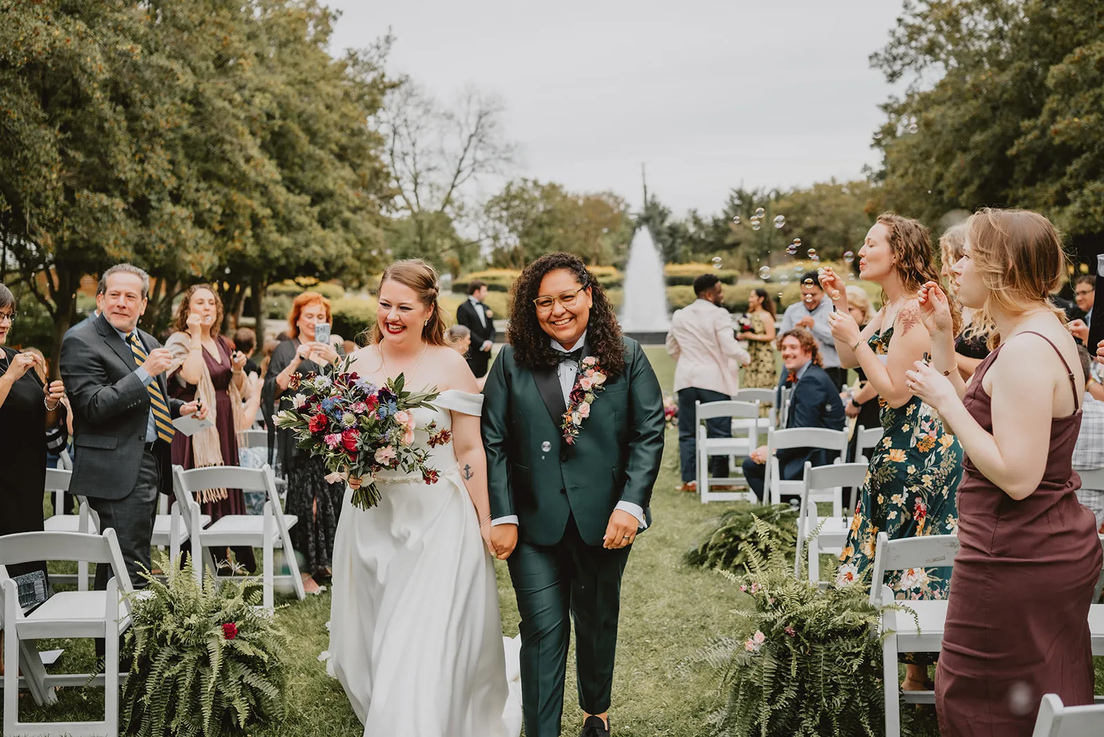 Real Poppy wedding — Sandra + Emma at Butterfly House + Garden
