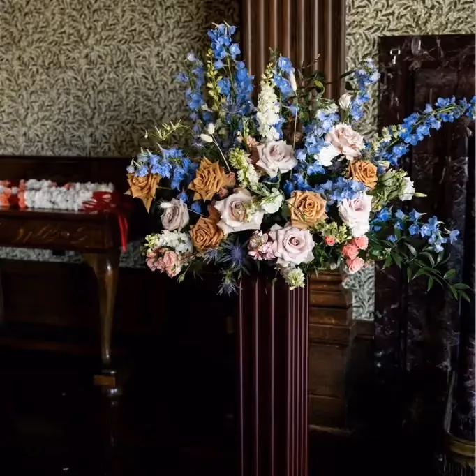 Altarpiece featuring spring flowers color palette by Poppy