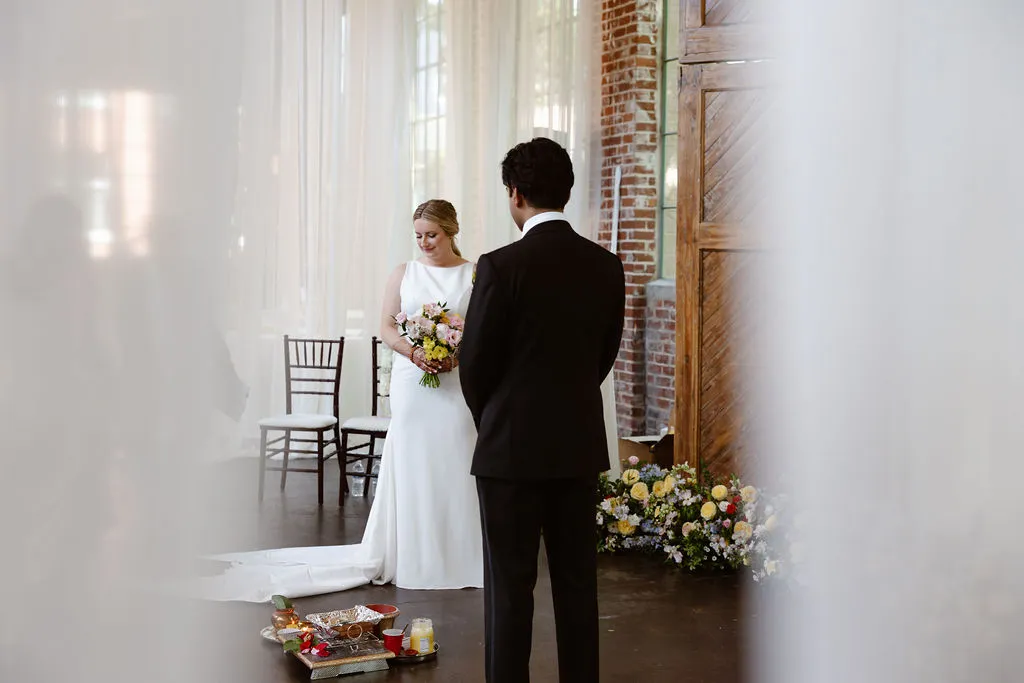 Real Poppy wedding — Samantha + Anand at The Foundry at Puritan Mill