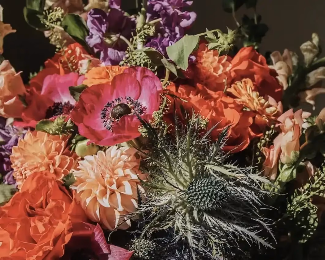 modern wedding bouquet of flowers