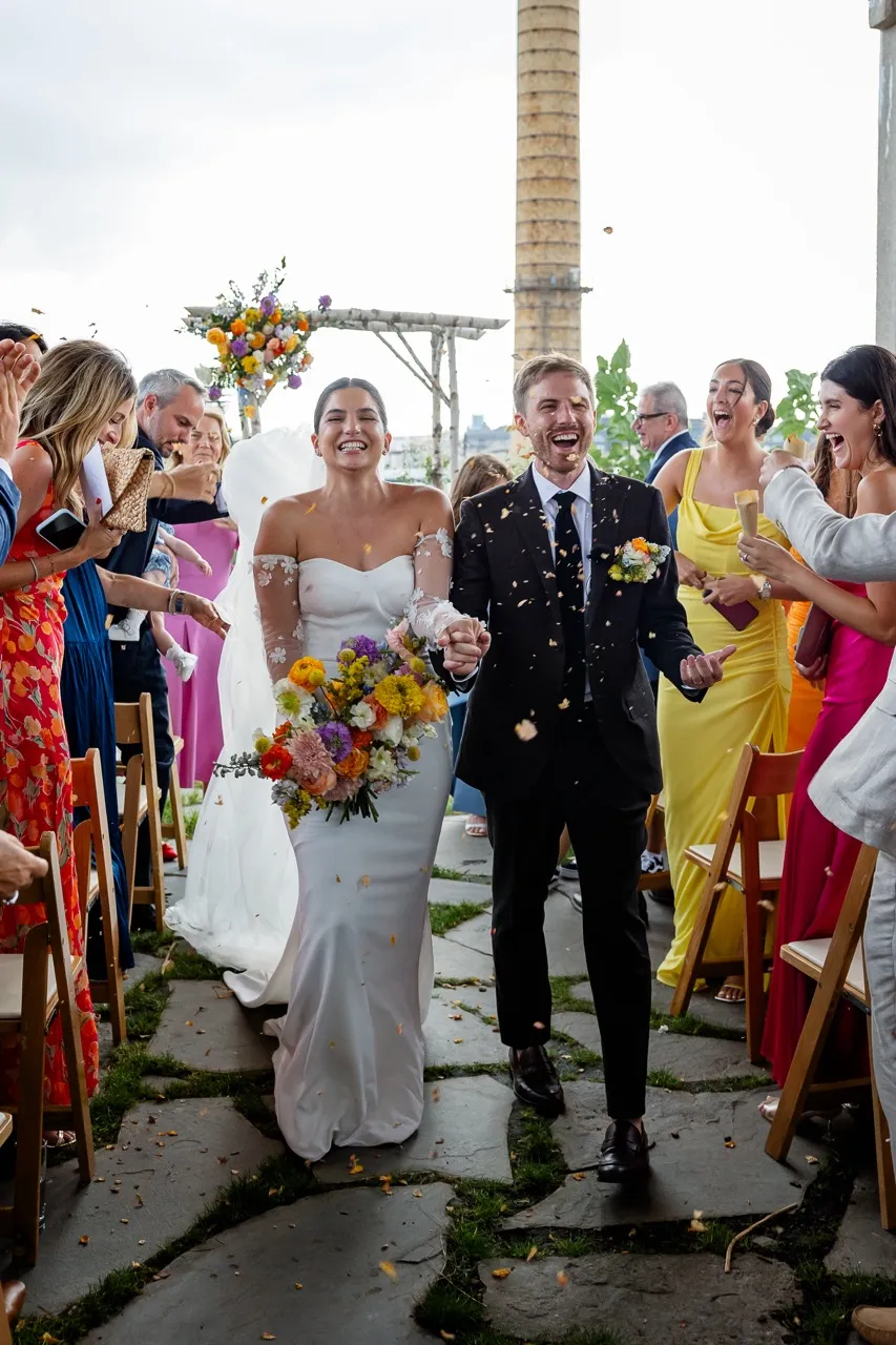 Real Poppy wedding — Lisa + Reilly at Brooklyn Grange Sunset Park