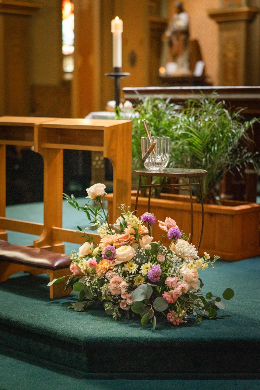 Real Poppy wedding — Kristine + Aaron at St. Francis of Assisi Catholic Church