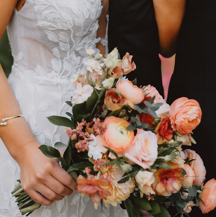 Autumn Peach Lush Bridal Bouquet