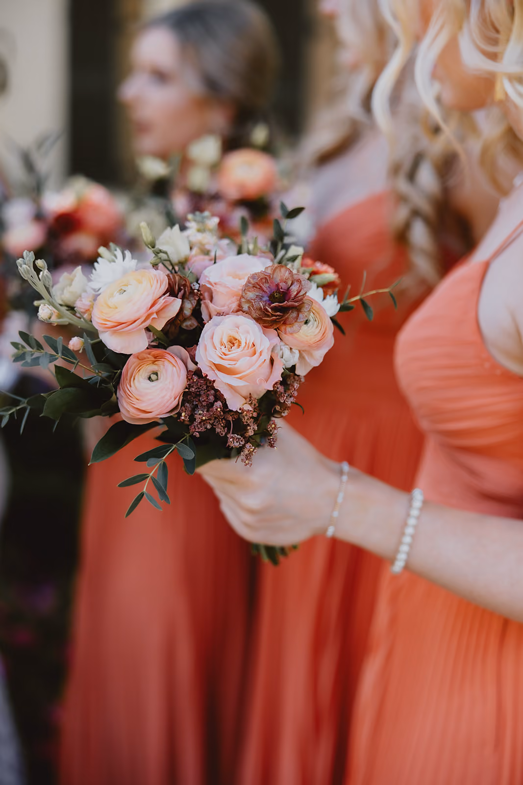 Autumn Peach Bridesmaid Bouquet