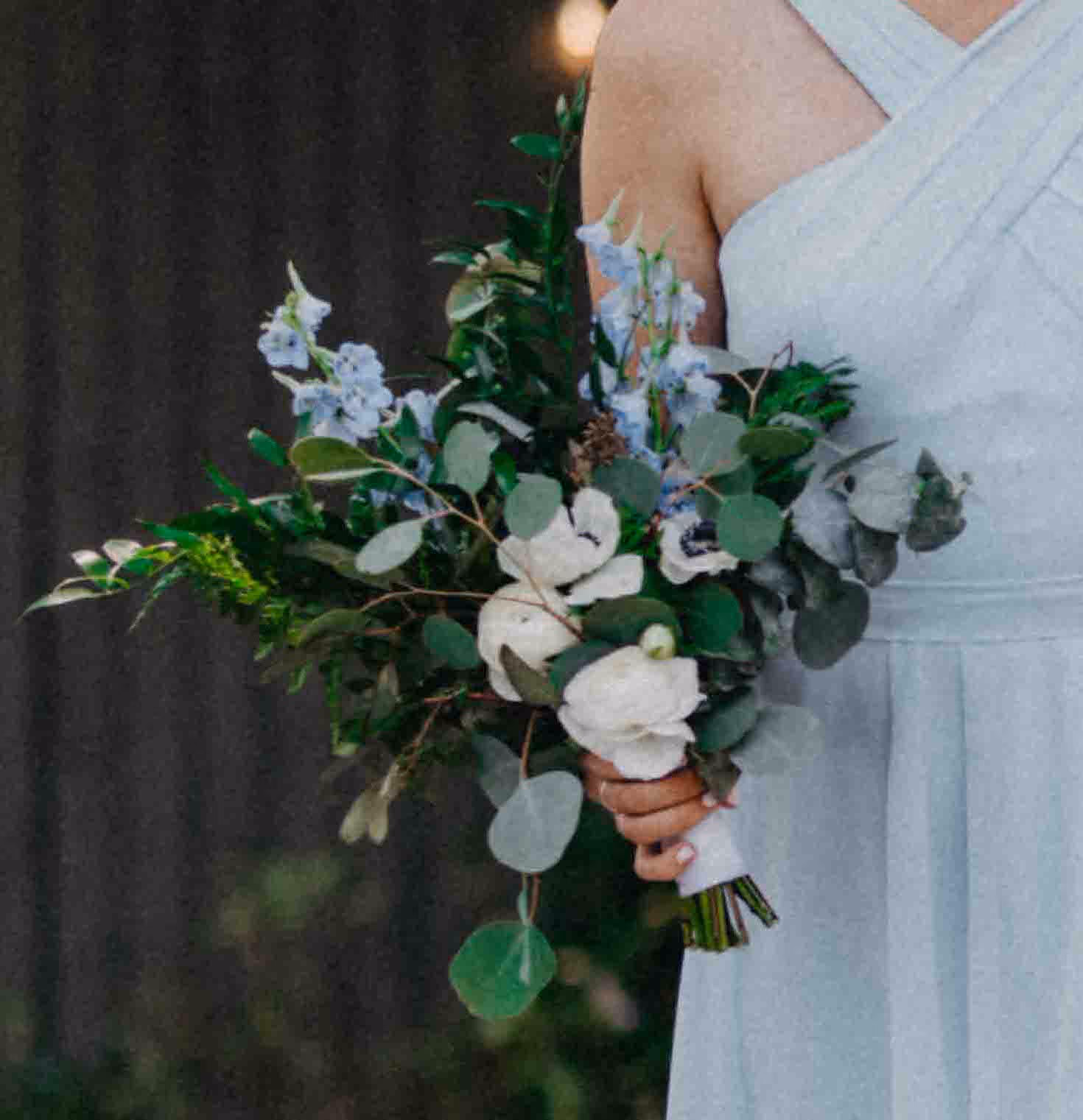 Touch of Blue Bridesmaid Bouquet