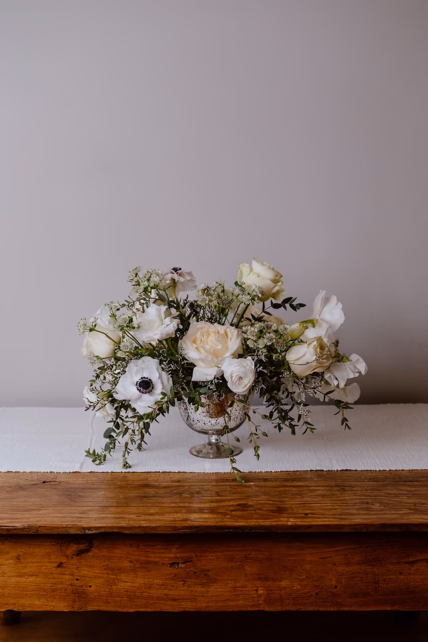 French Vanilla - Garden Compote Centerpiece