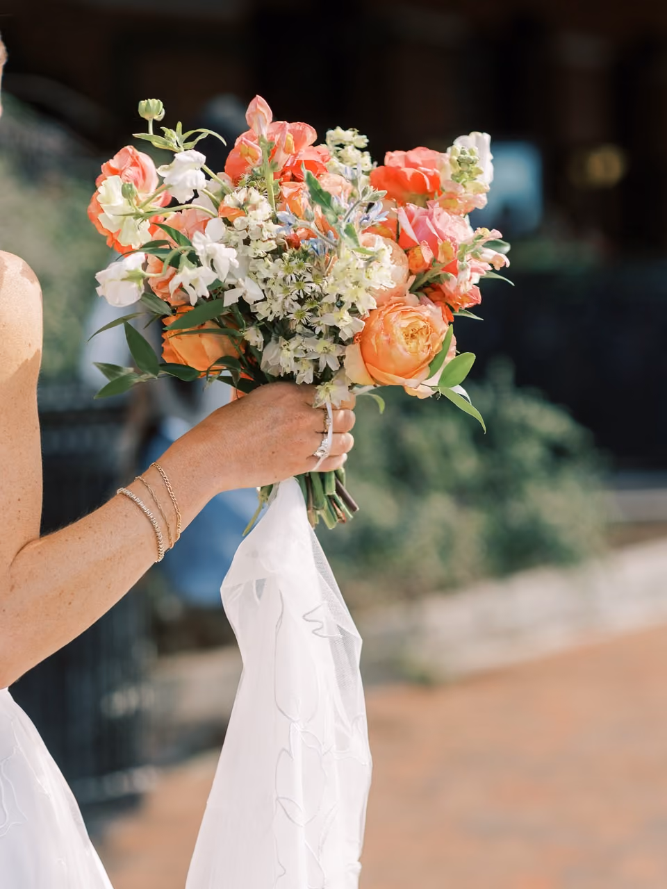 Bridal bouquet with fresh flowers delivered directly from farm for last-minute wedding