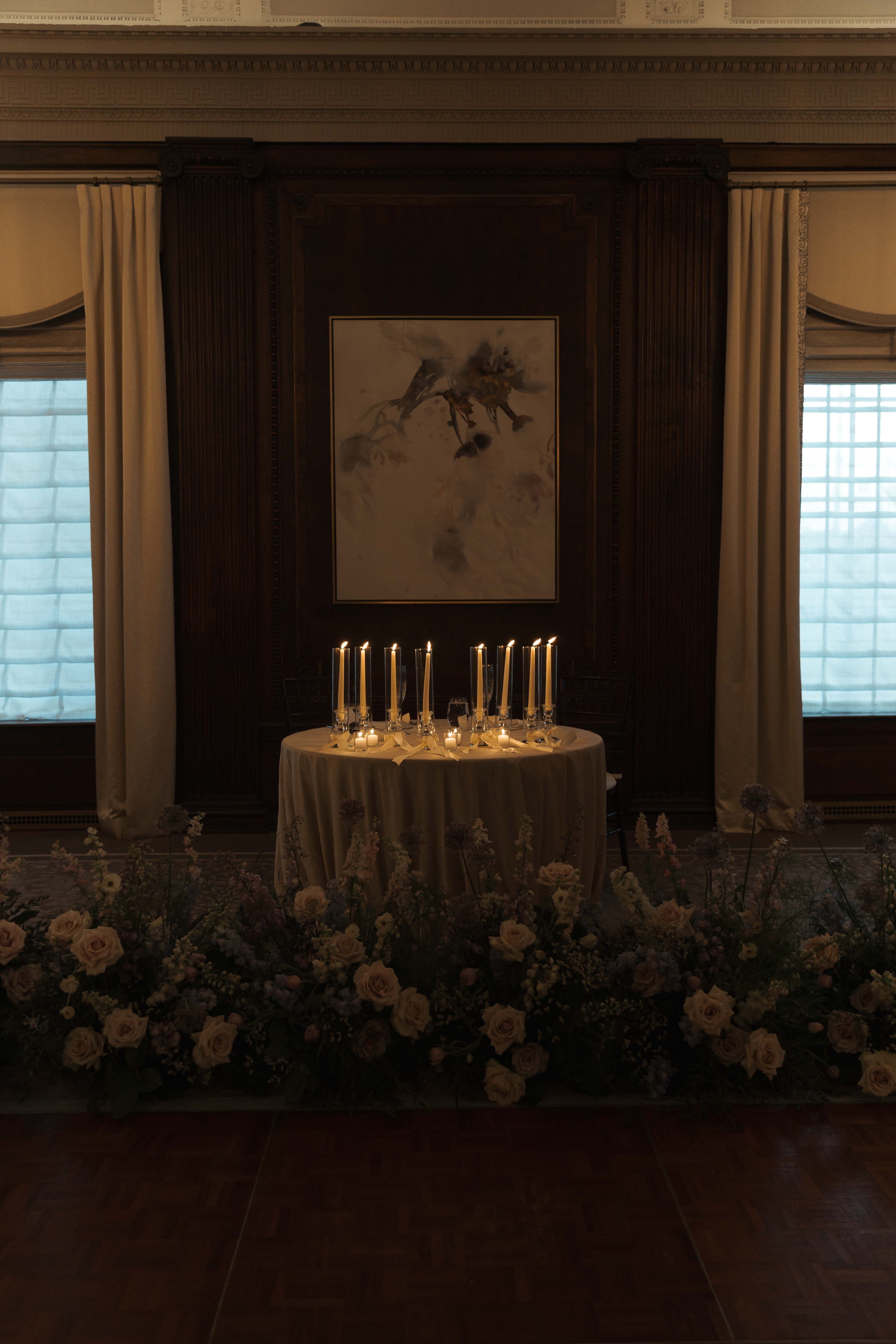 Historic Nashville wedding venue decorated with Poppy Flowers arrangements