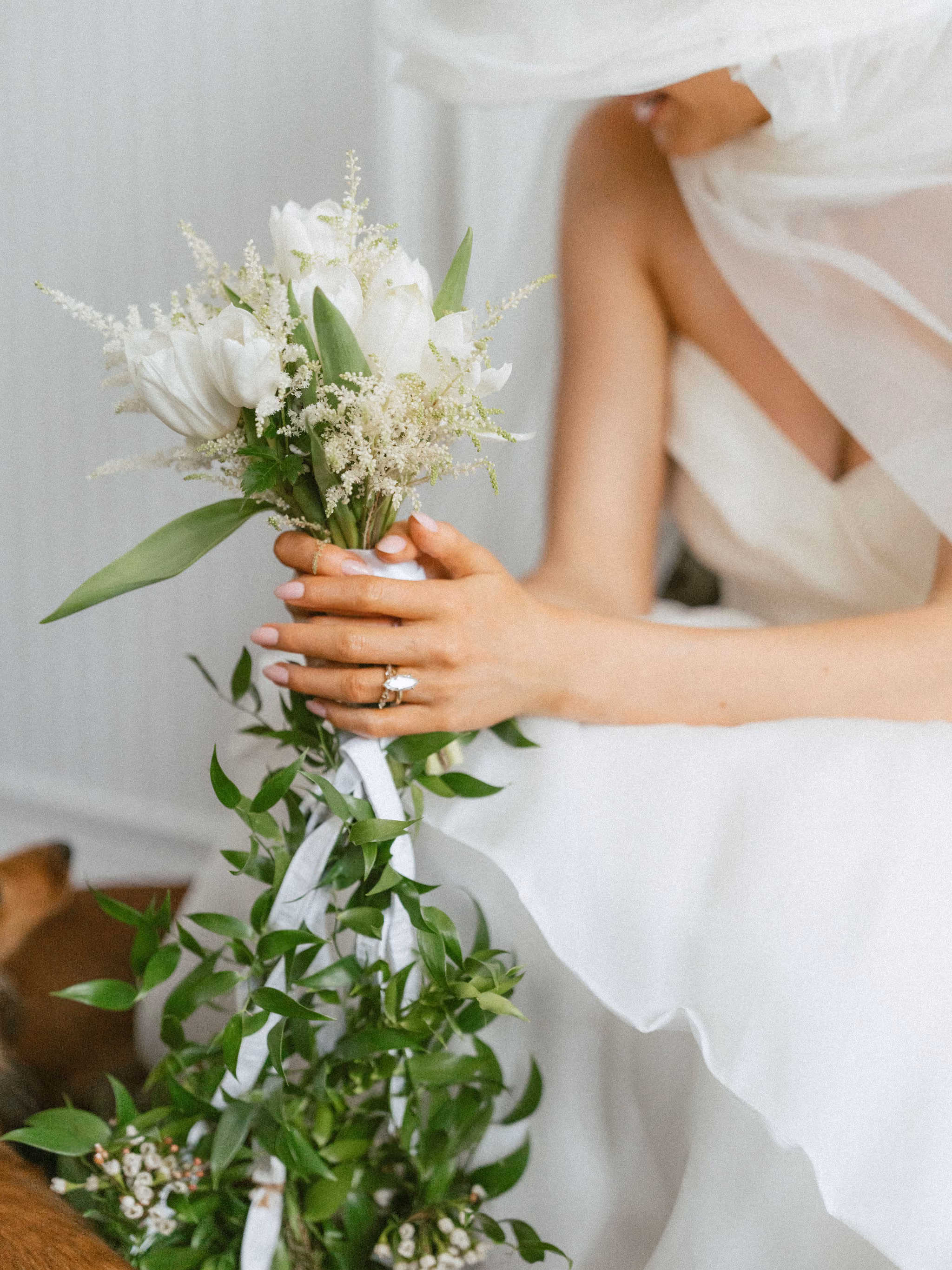 vintage Dior wedding dress detail, thrifted bridal style