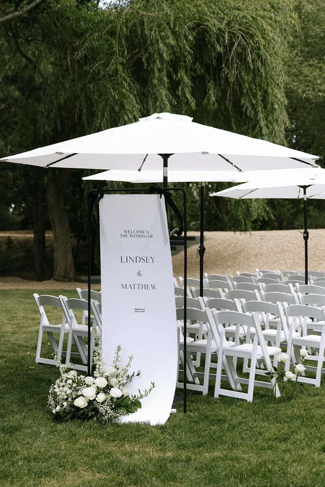 Ceremony flowers from a $1,750 Poppy wedding
